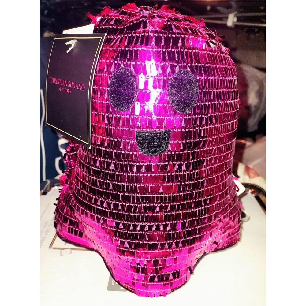 NWT Christian Siriano Halloween Pink Sequin Sparkle Bling Ghost Plush Decor